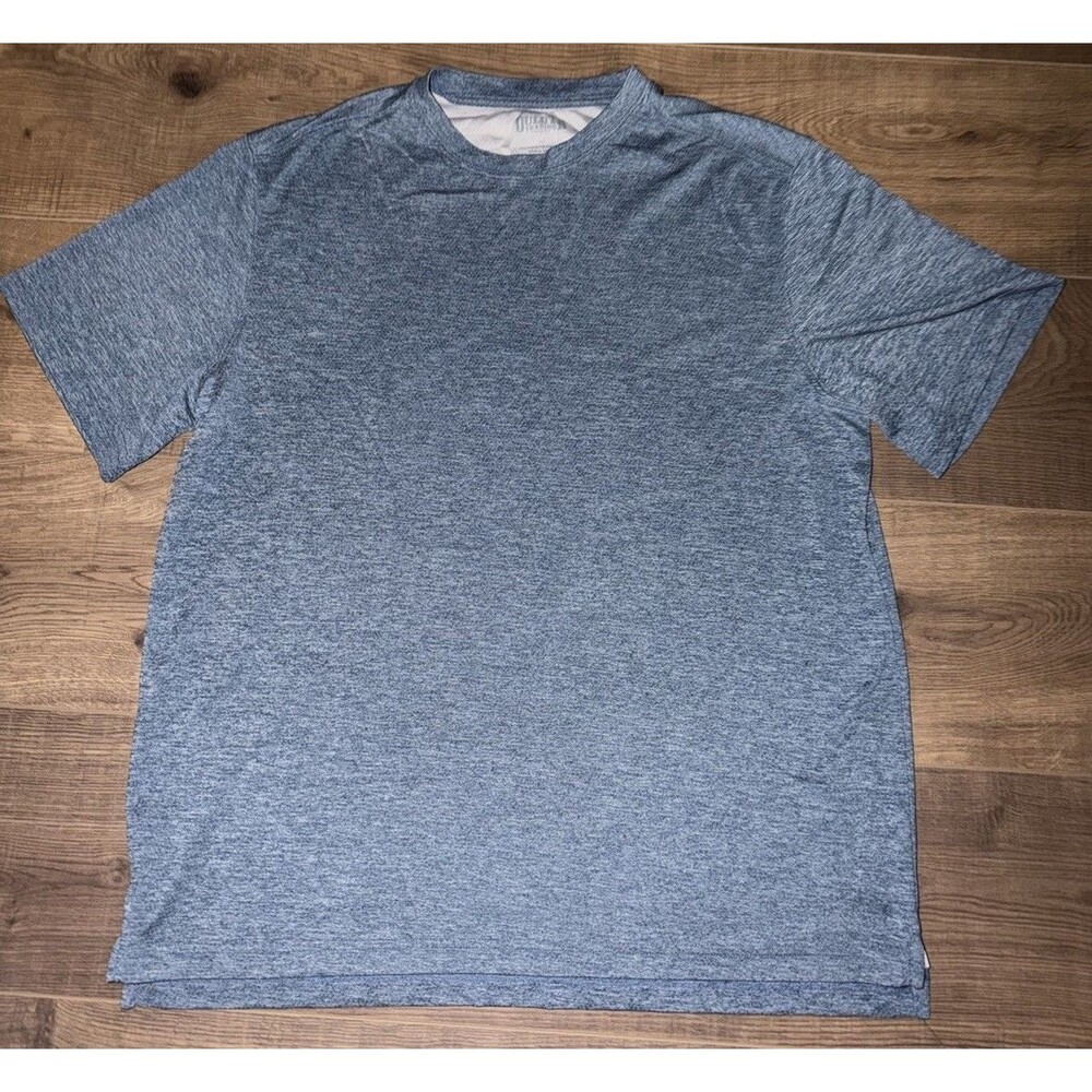 Duluth Trading Co Mens M Blue Heather Performance T-Shirt Wicking Poly Nylon